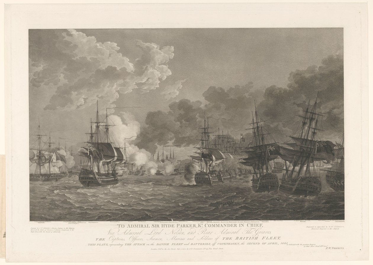 Vue de la bataille navale de Copenhague, 1801 - Peltro William Tomkins