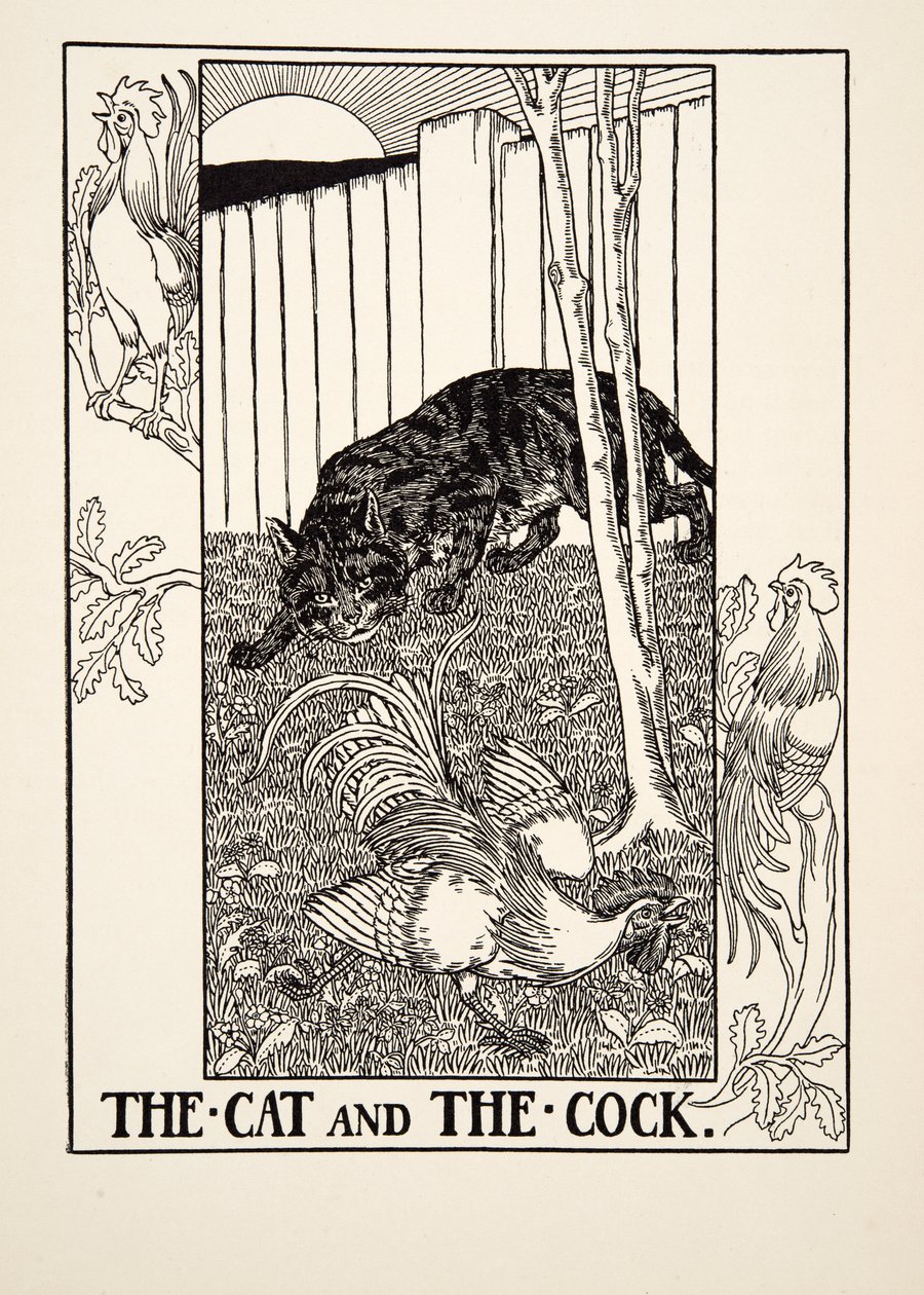 Le Chat et le Coq, tiré de Cent fables d