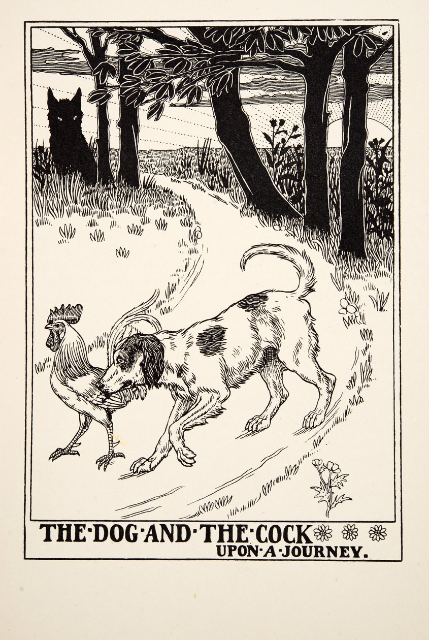 Le Chien et le Coq en Voyage, de Cent Fables d