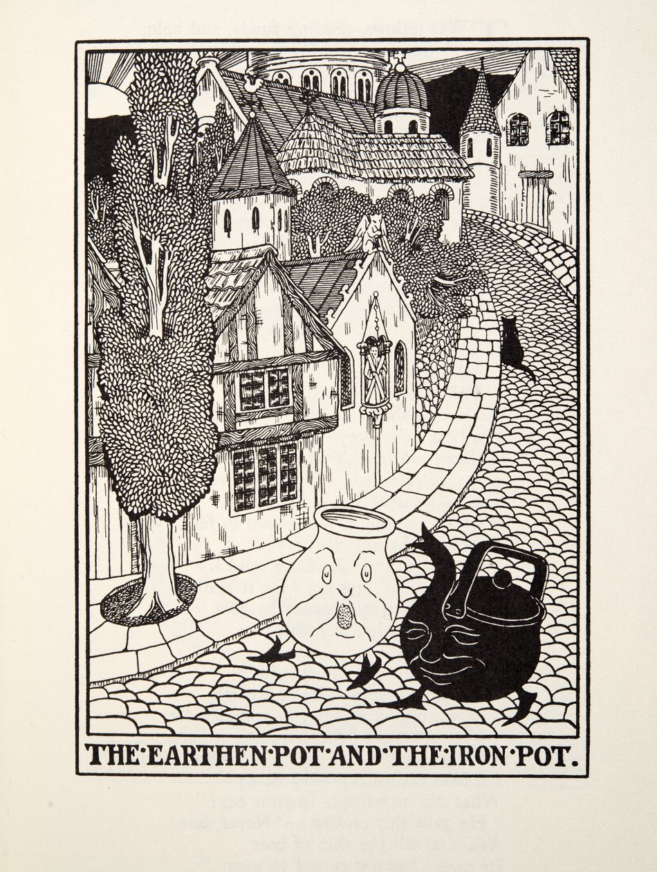 Le Pot de terre et le Pot de fer, des Fables de Fontaine, pub. 1905 - Percy J. Billingshurst