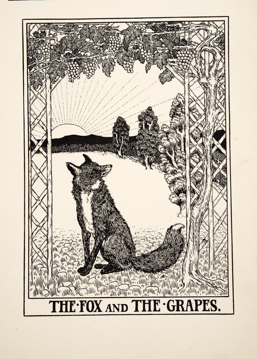 Le Renard et les Raisins, de Cent Fables d