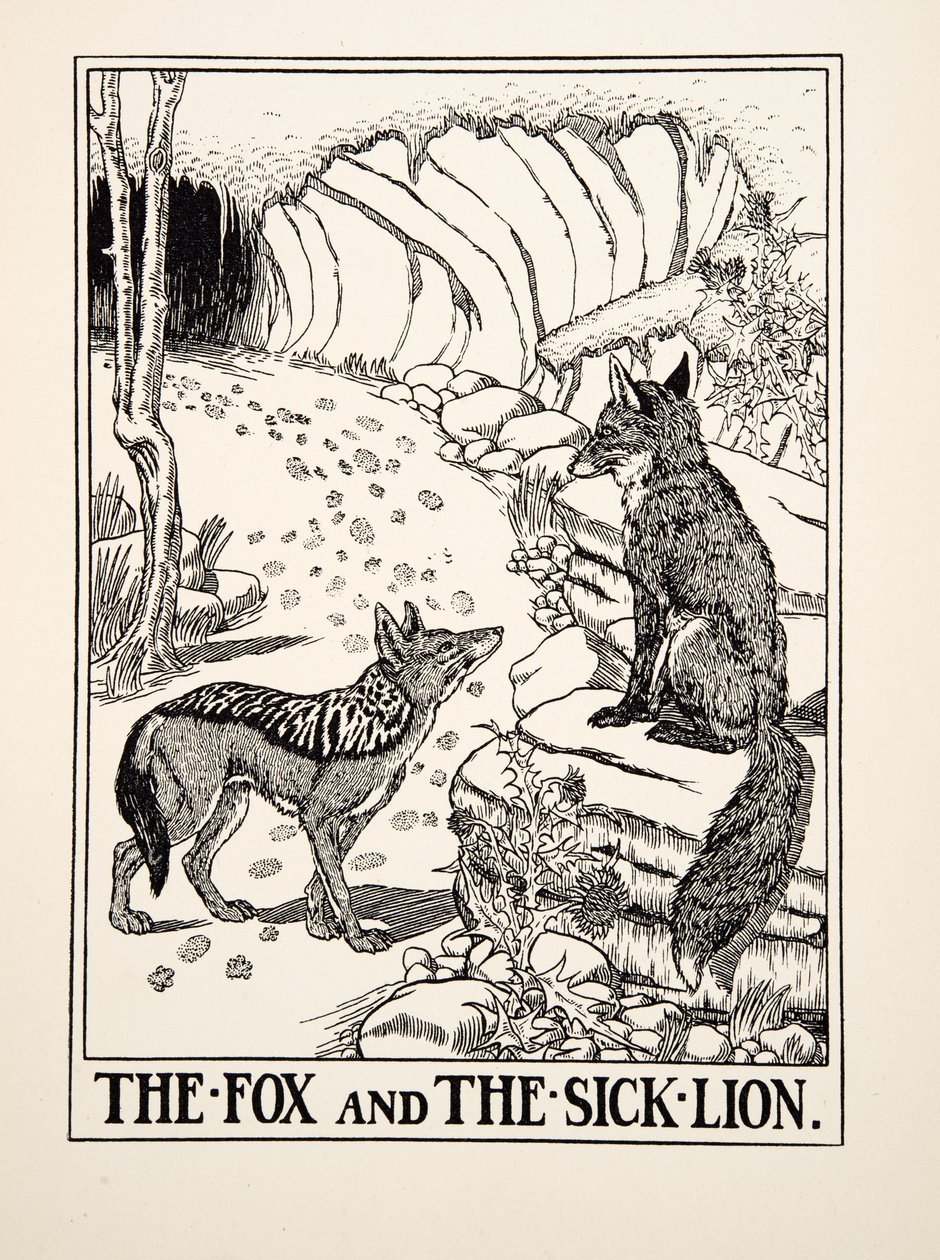 Le Renard et le Lion Malade, de Cent Fables d
