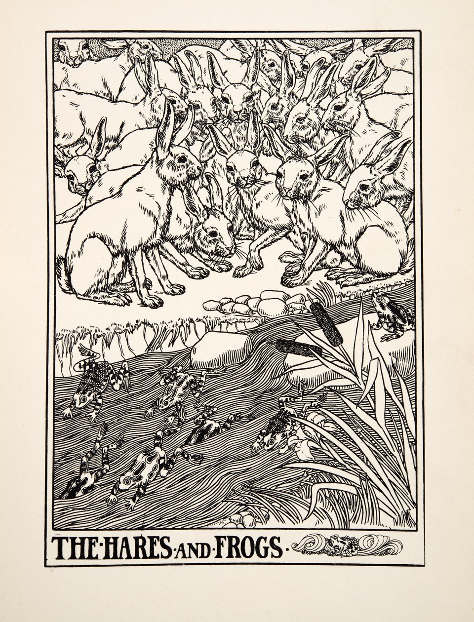 Les Lièvres et les Grenouilles, de Cent Fables d