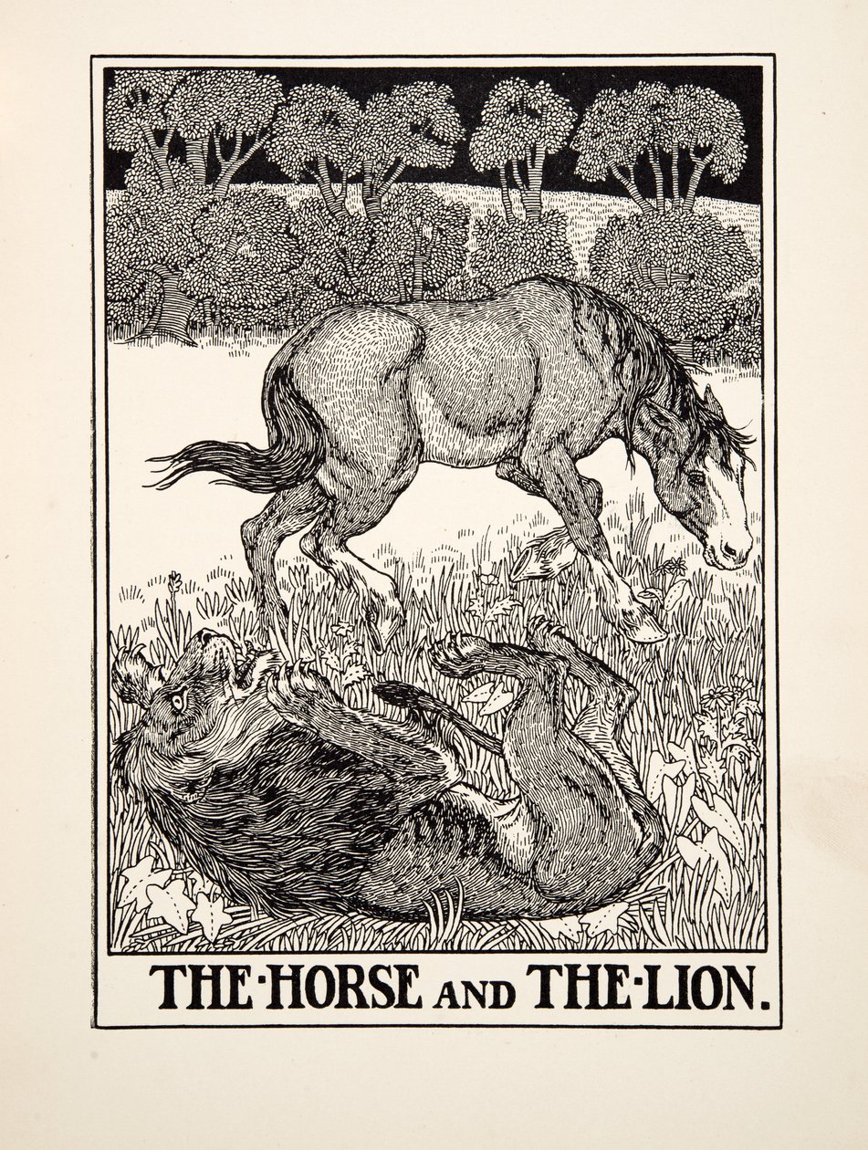 Le Cheval et le Lion, de Cent Fables d