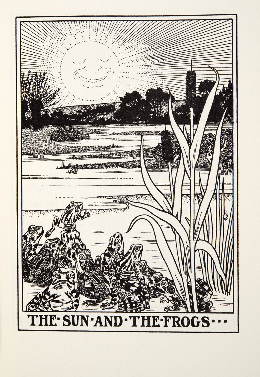 Le Soleil et les Grenouilles, des Fables de Fontaine, pub. 1905 - Percy J. Billingshurst