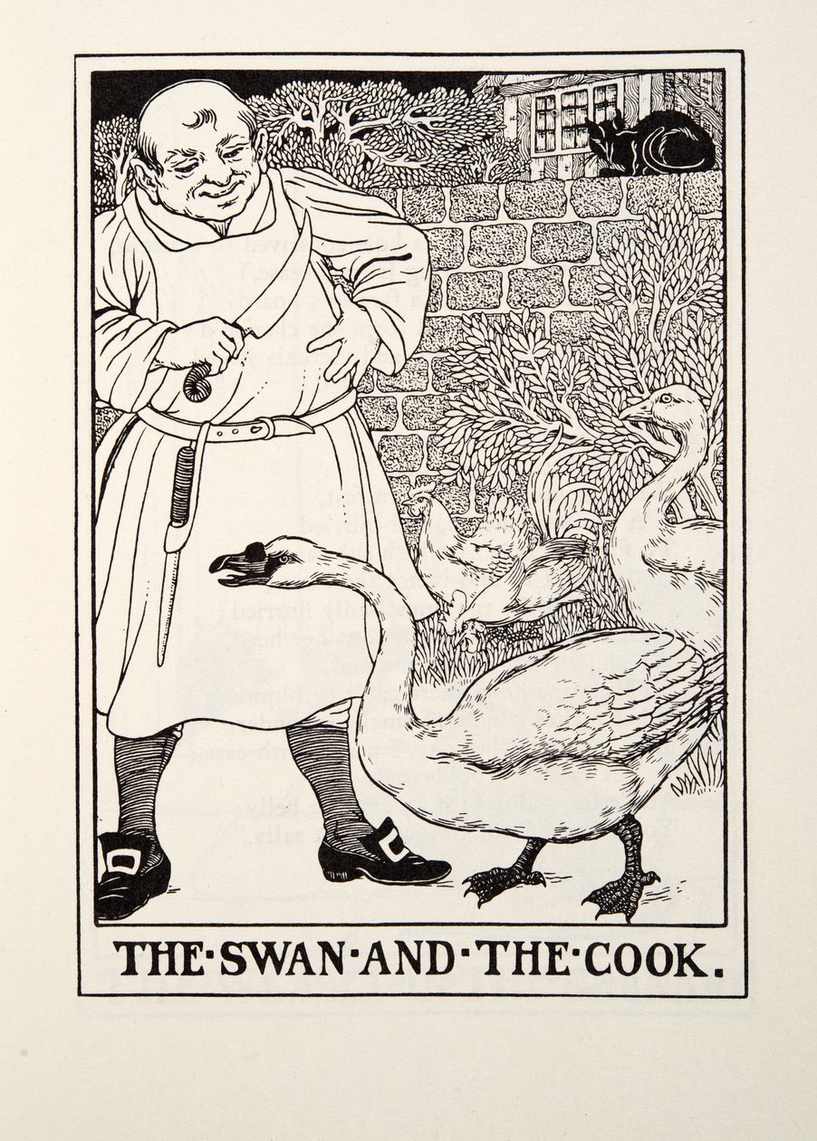 Le Cygne et le Cuisinier, des Fables de La Fontaine, pub. 1905 - Percy J. Billingshurst