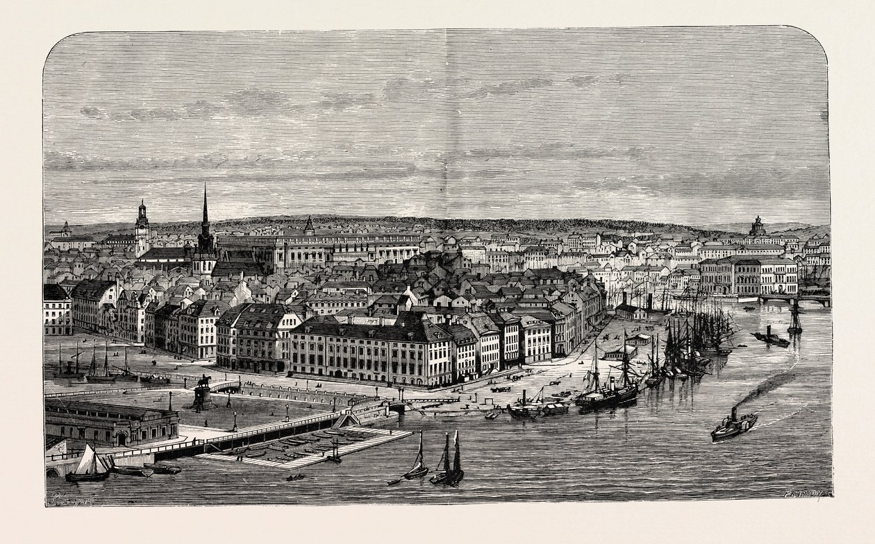Stockholm, Suède (gravure) - Percy William Justyne