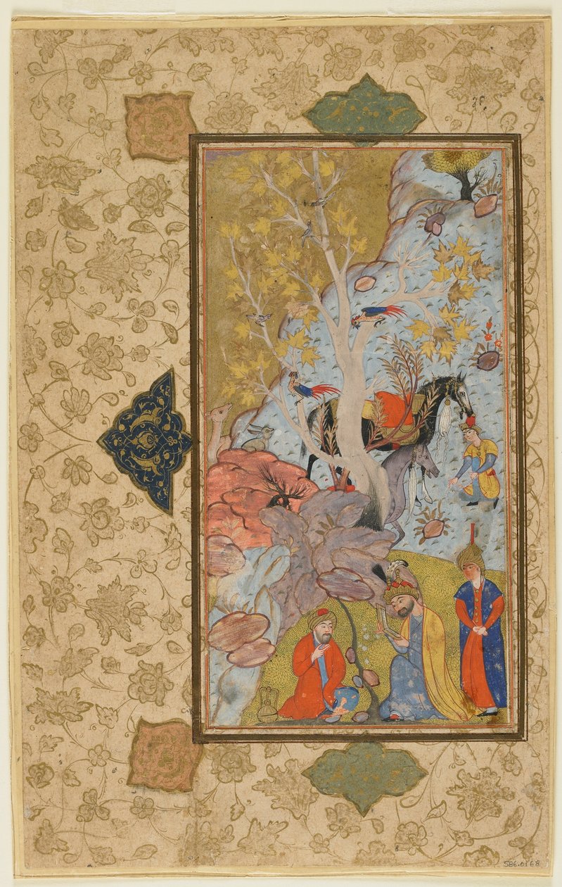 Iskandar rend visite à un ermite, Shiraz, Iran, c.1580-1600 - Persian School