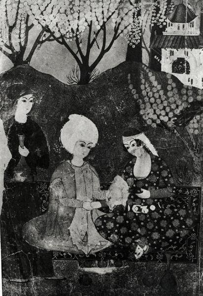 Homme et femme dans un jardin - Persian School
