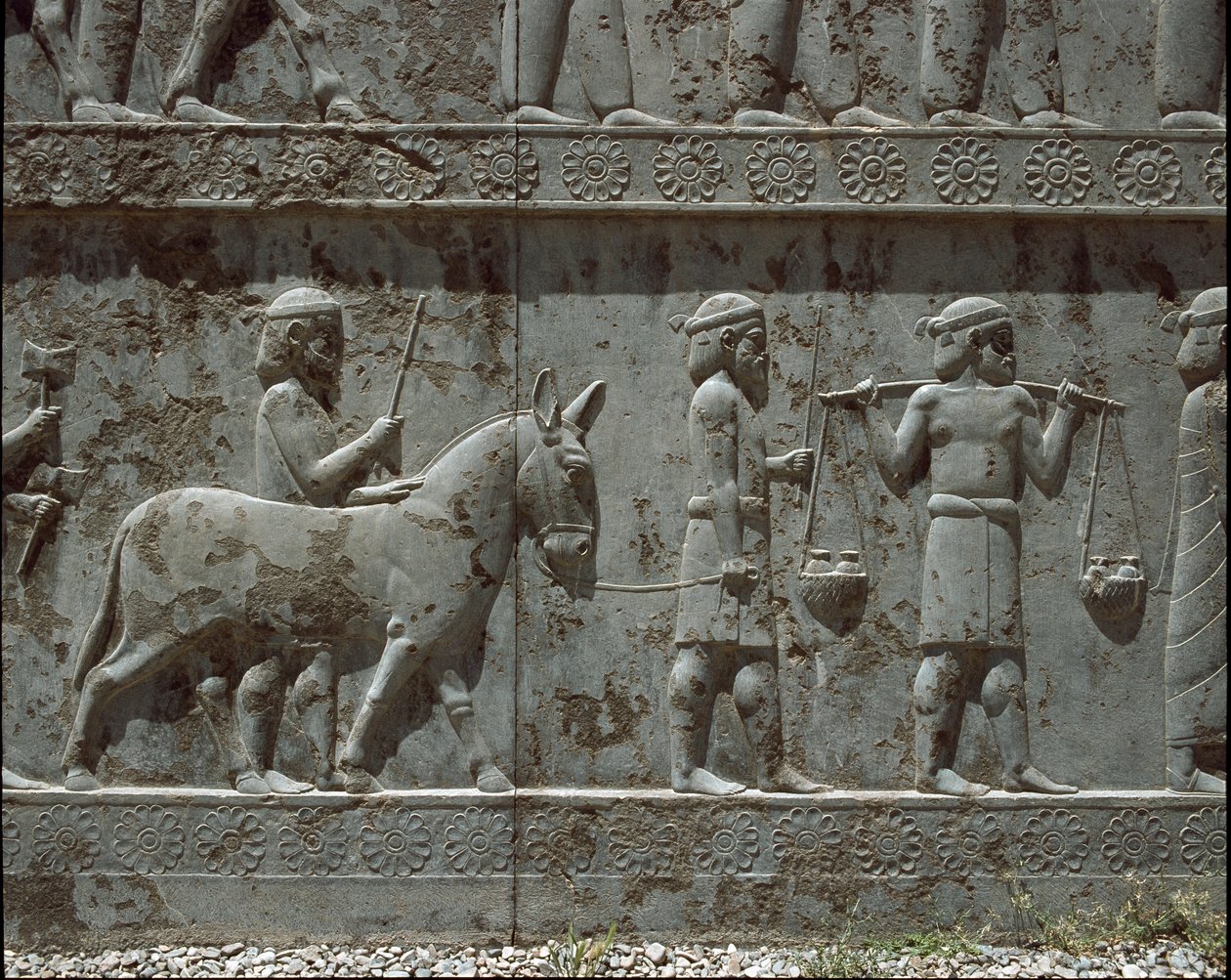 Peuples soumis apportant des cadeaux à Darius Ier. Bas-reliefs de l