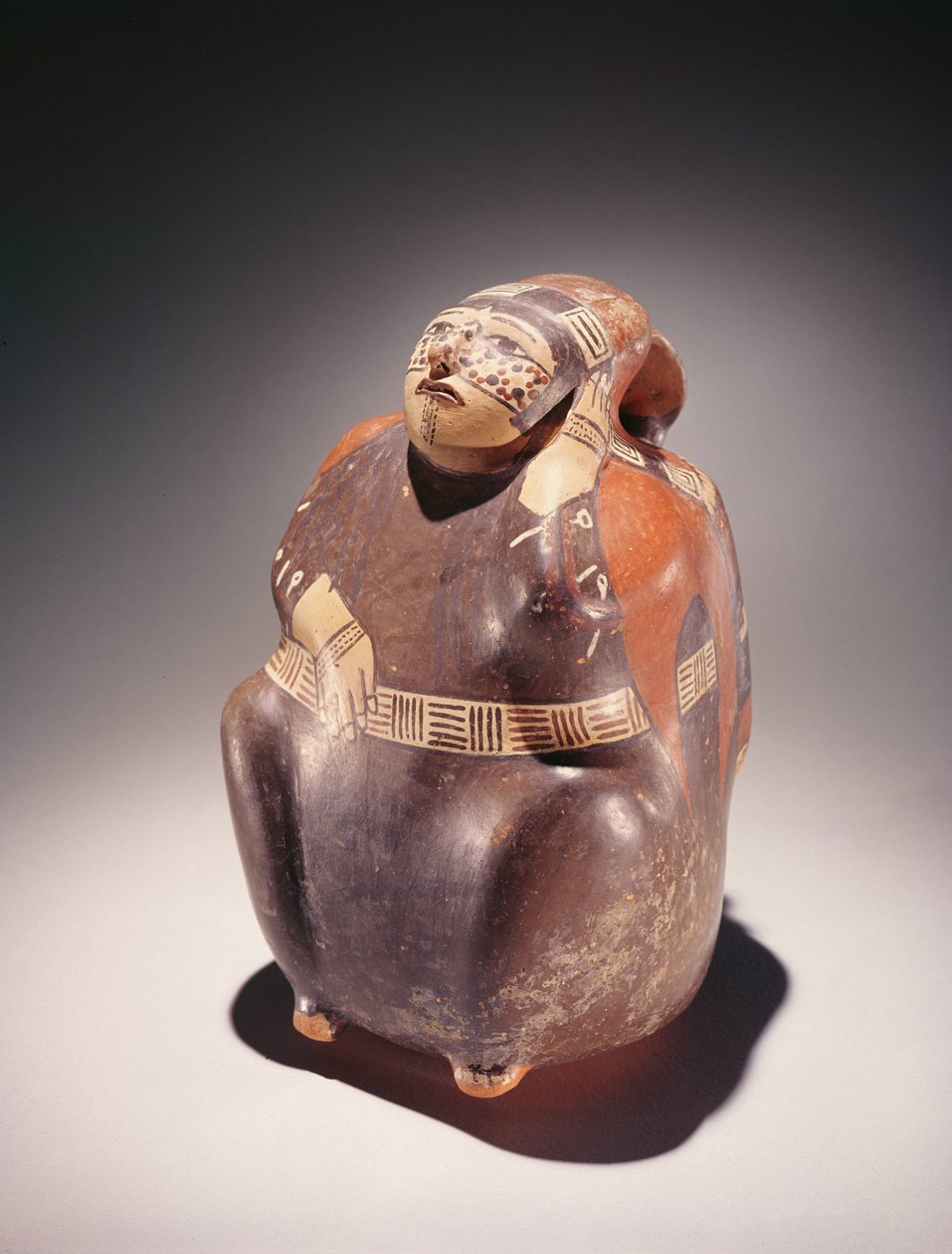 Cueilleur de cacao en poterie, culture Nazca - Peruvian School