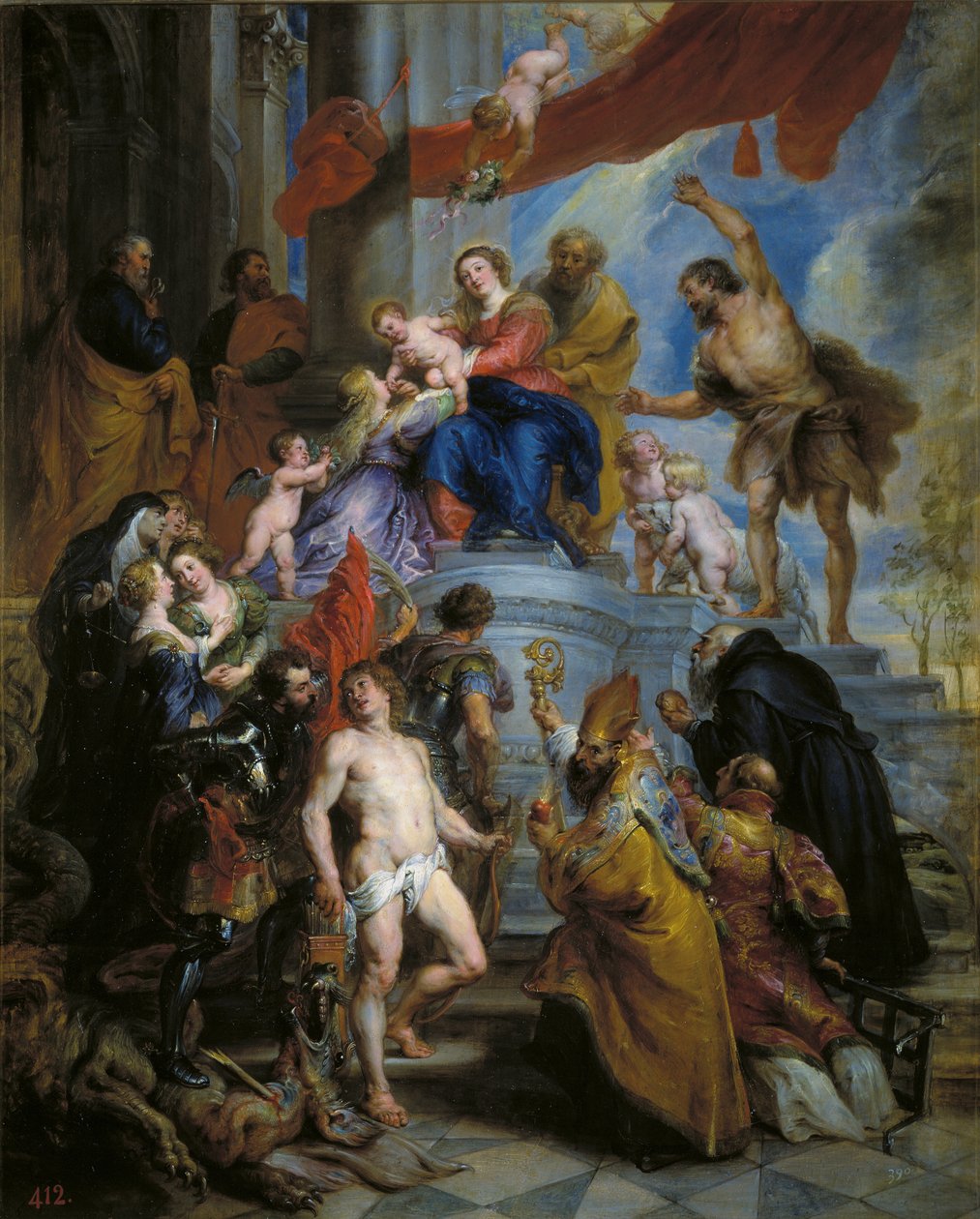 La Sainte Famille entourée de saints - Peter Paul Rubens