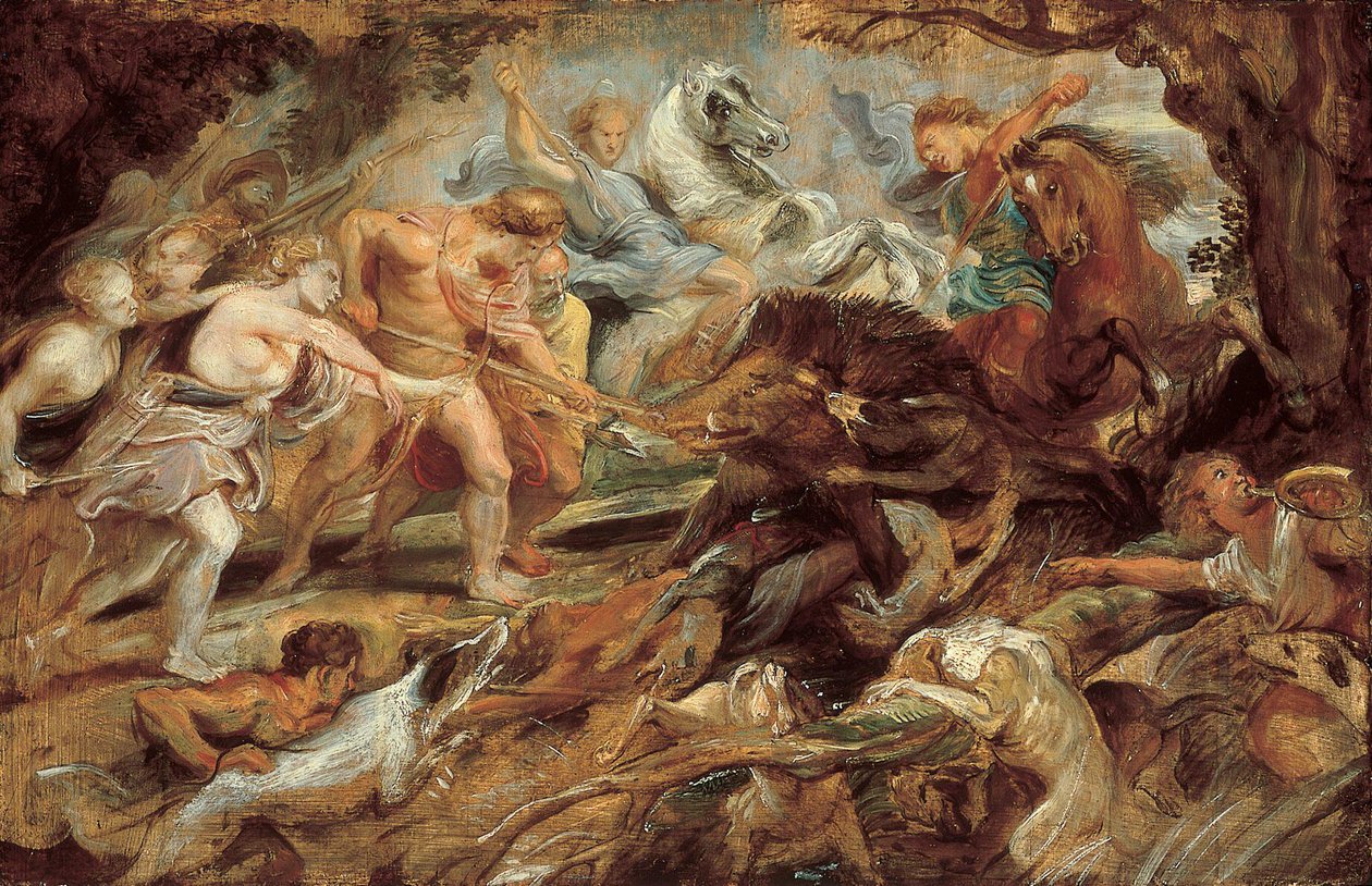 Méléagre et Atalante et la chasse au sanglier de Calydon, étude (Norton Simon Museum) - Peter Paul Rubens