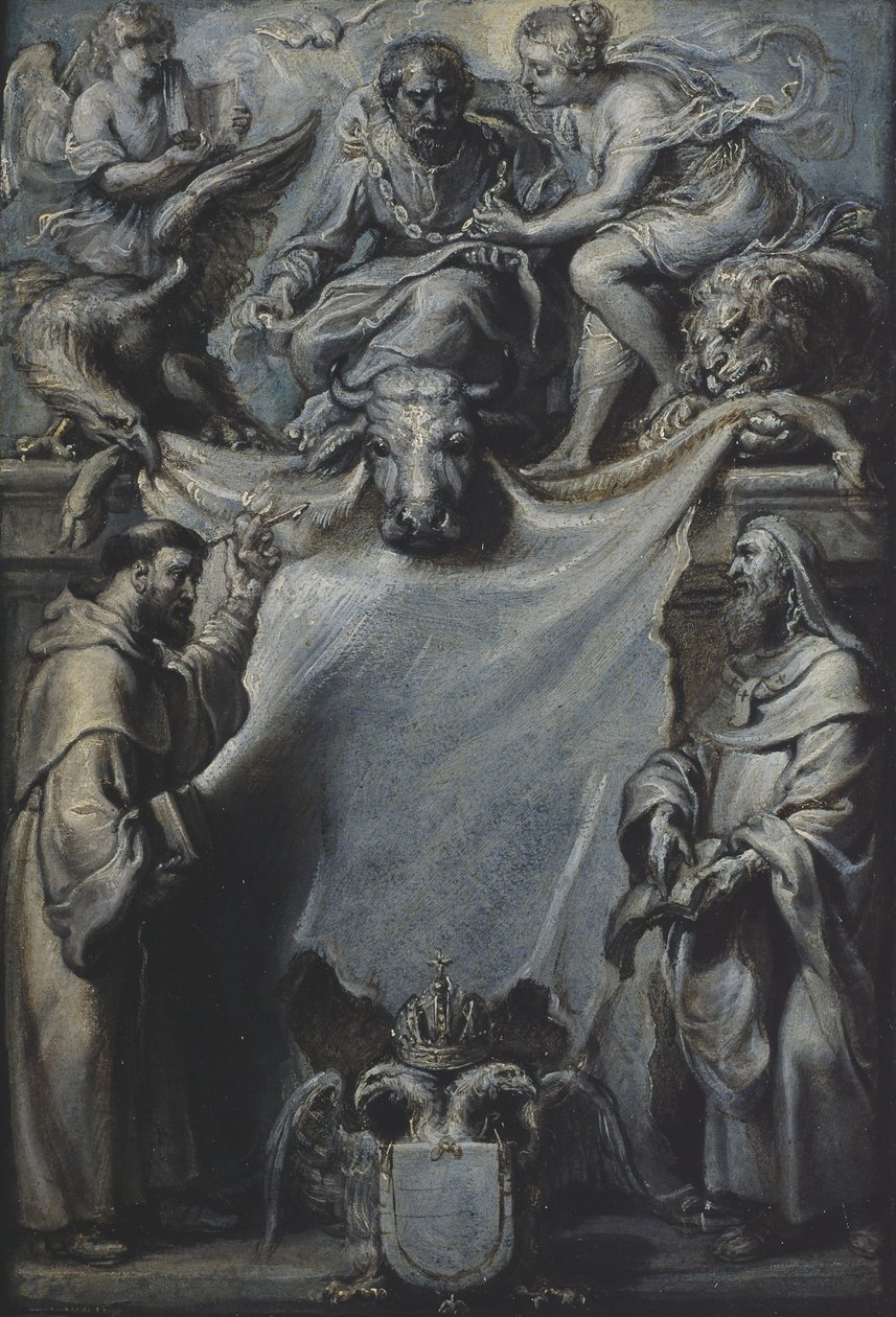 Modello pour la page de titre des Commentaires de Corderius sur Saint Luc, 1628 - Peter Paul Rubens