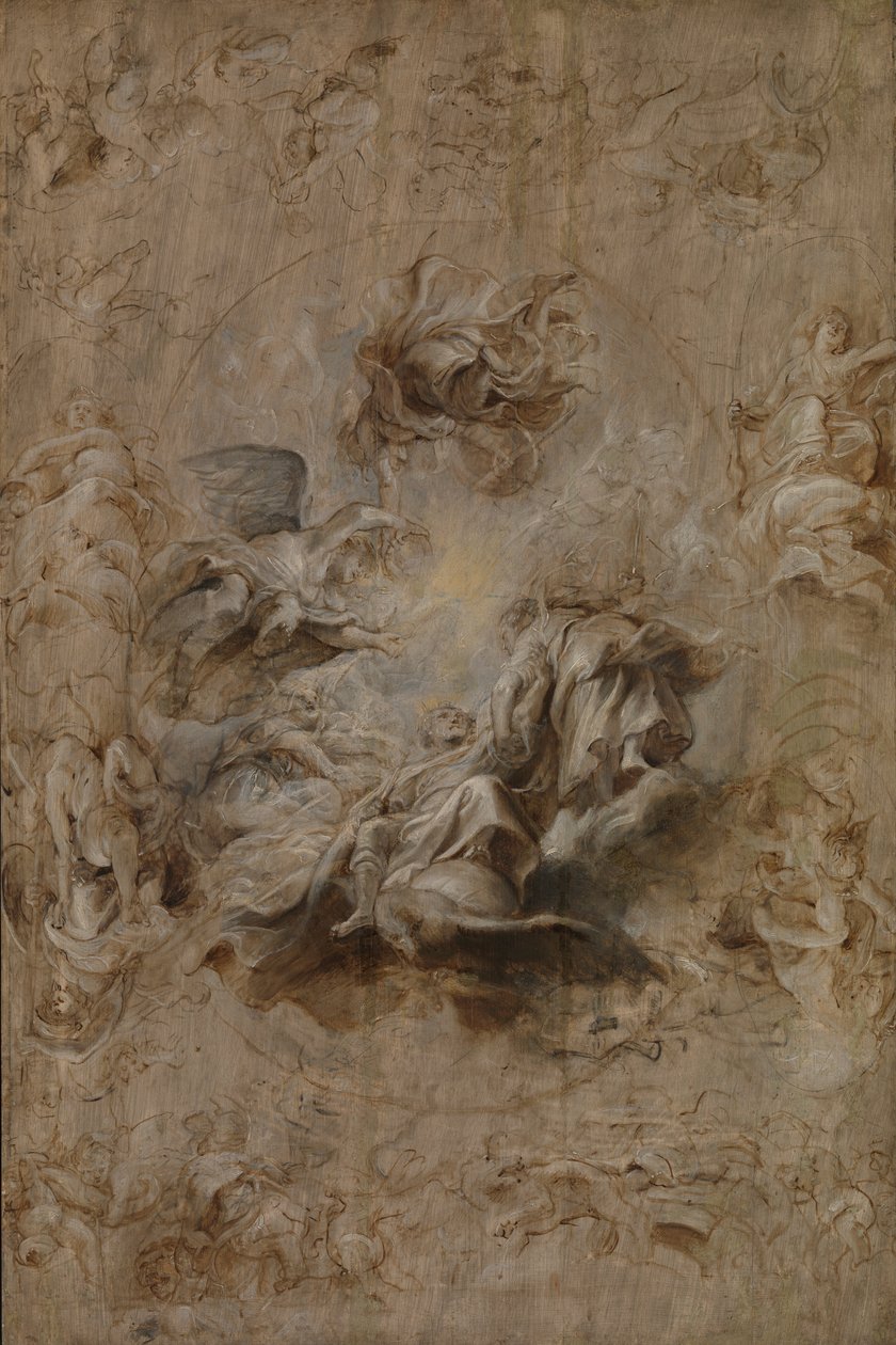 Croquis multiple pour le plafond de la salle de banquet - Peter Paul Rubens