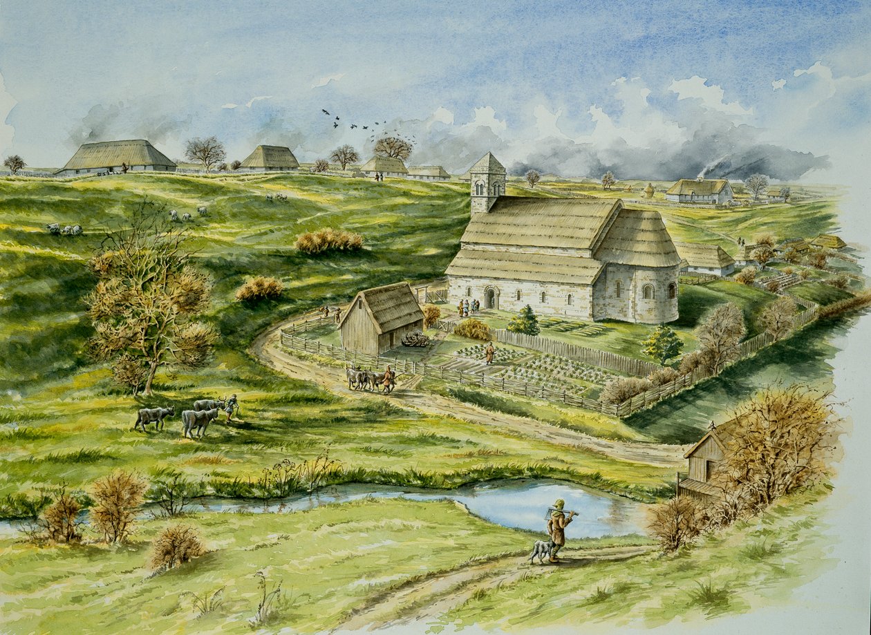 Village médiéval de Wharram Percy, fin du 12ème siècle - Peter Dunn