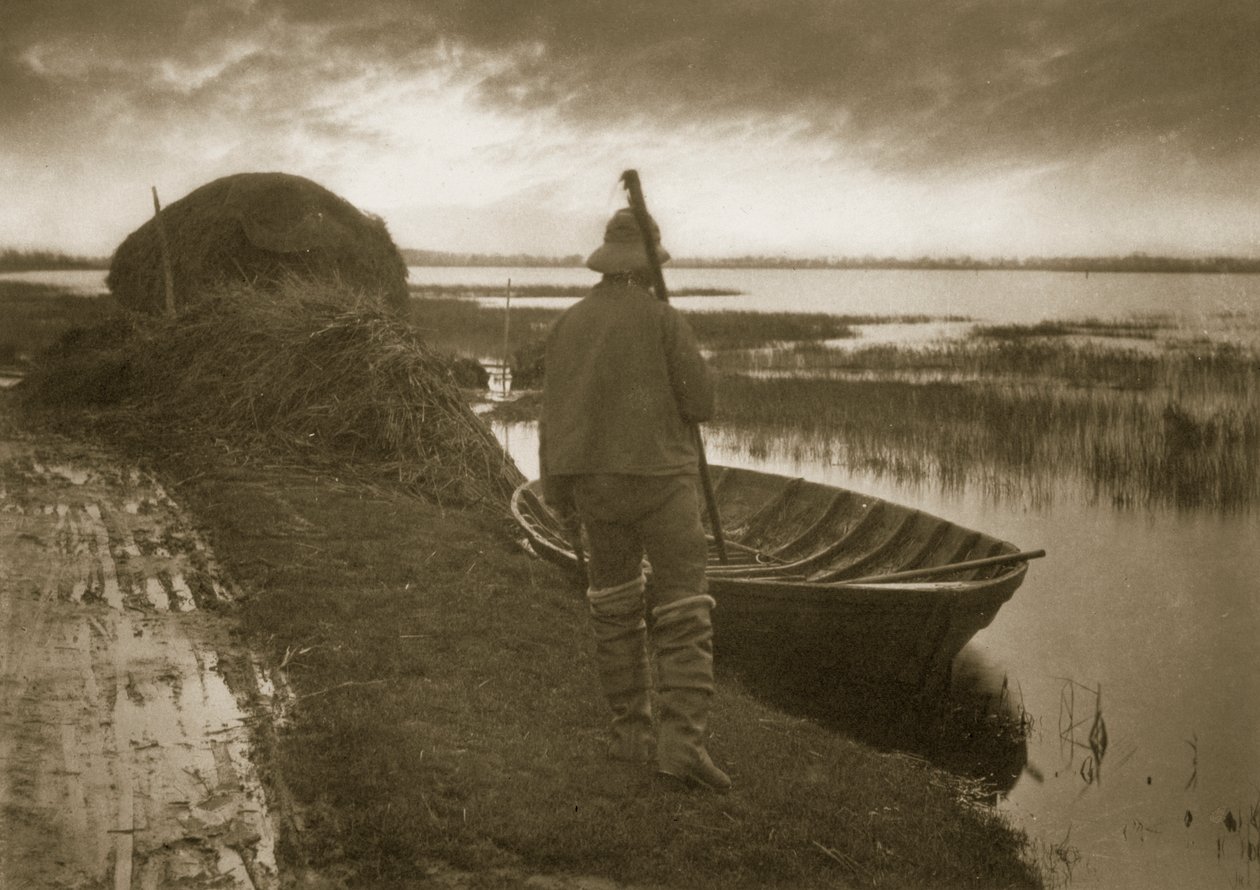 Homme des marais en route pour couper du Schoof-stuff, vers 1886 - Peter Emerson und Thomas Goodall