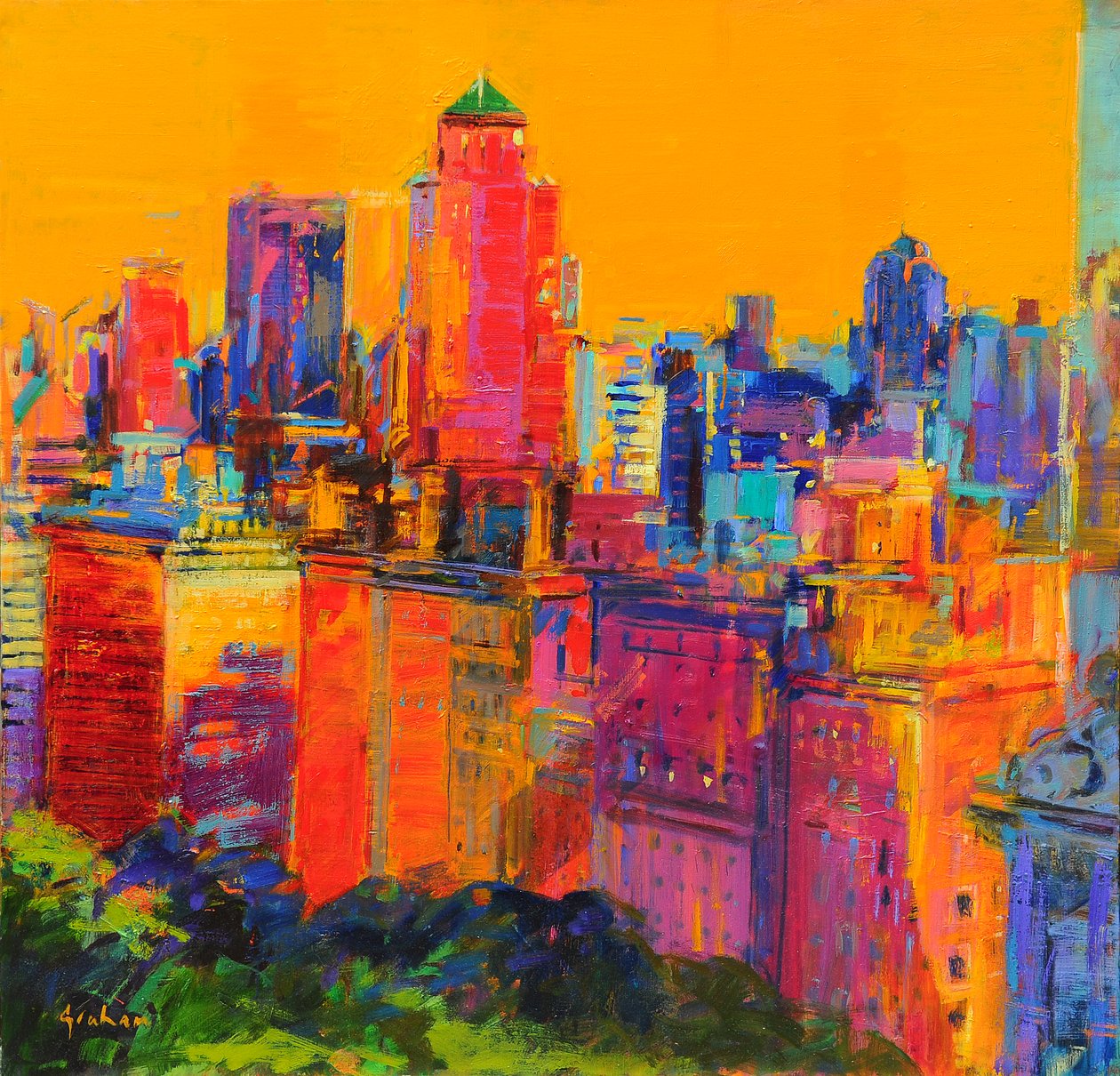 New York Days, 2021 (huile sur toile) - Peter Graham
