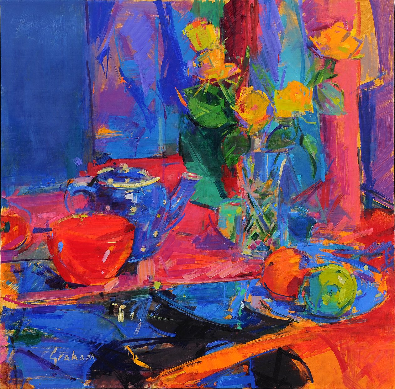 Rhapsodie en bleu, 2021 (huile sur toile) - Peter Graham