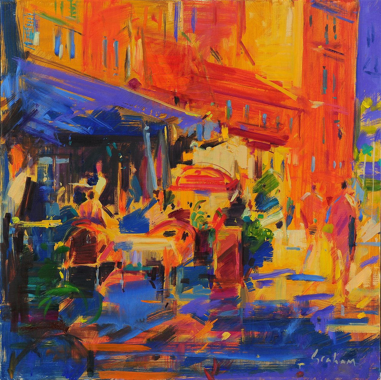 Villefranche-sur-Mer, Beau Rivage (oil on canvas) - Peter Graham