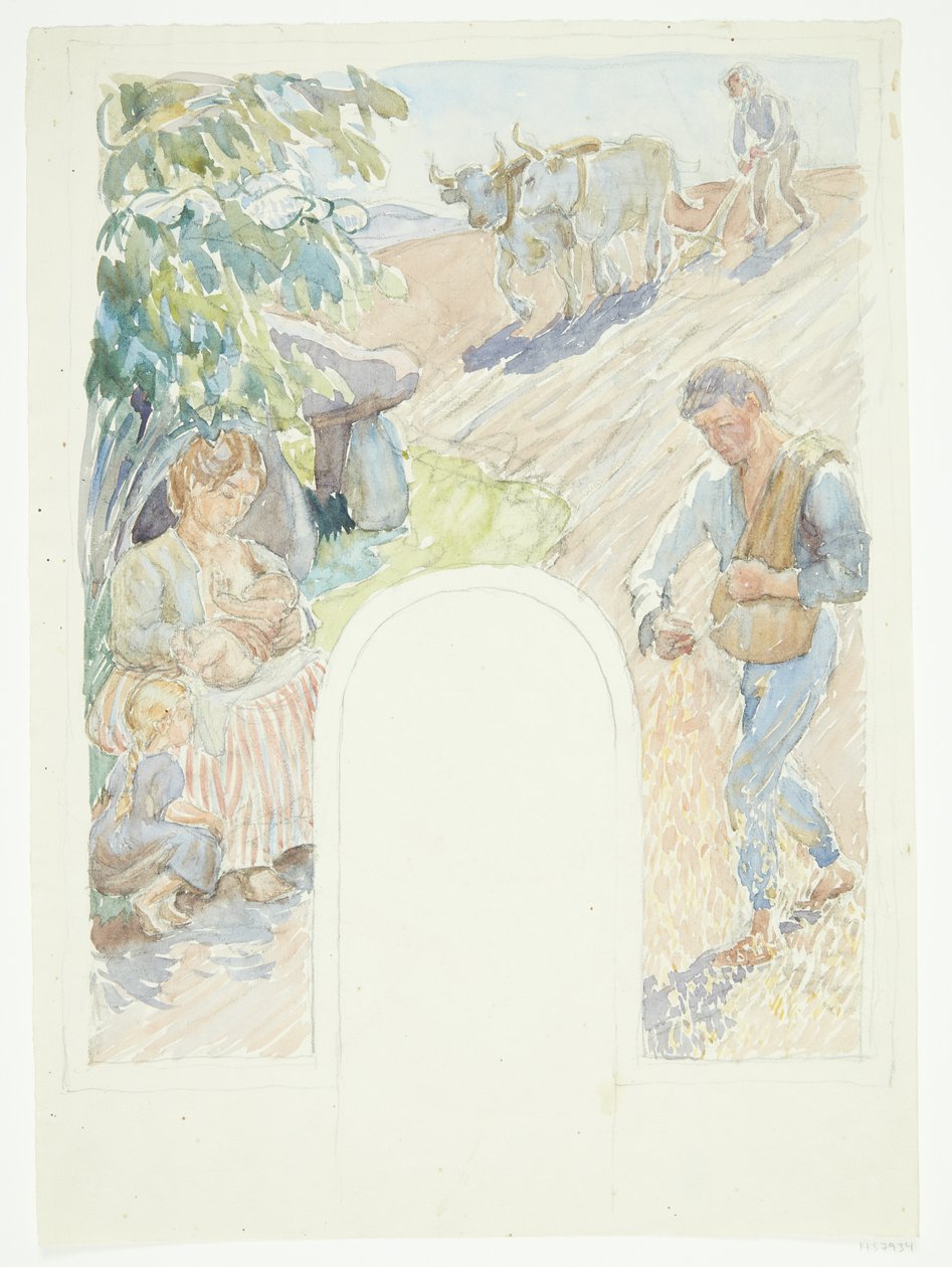 Agriculture. Esquisse pour une fresque envisagée à Faaborg - Peter Hansen