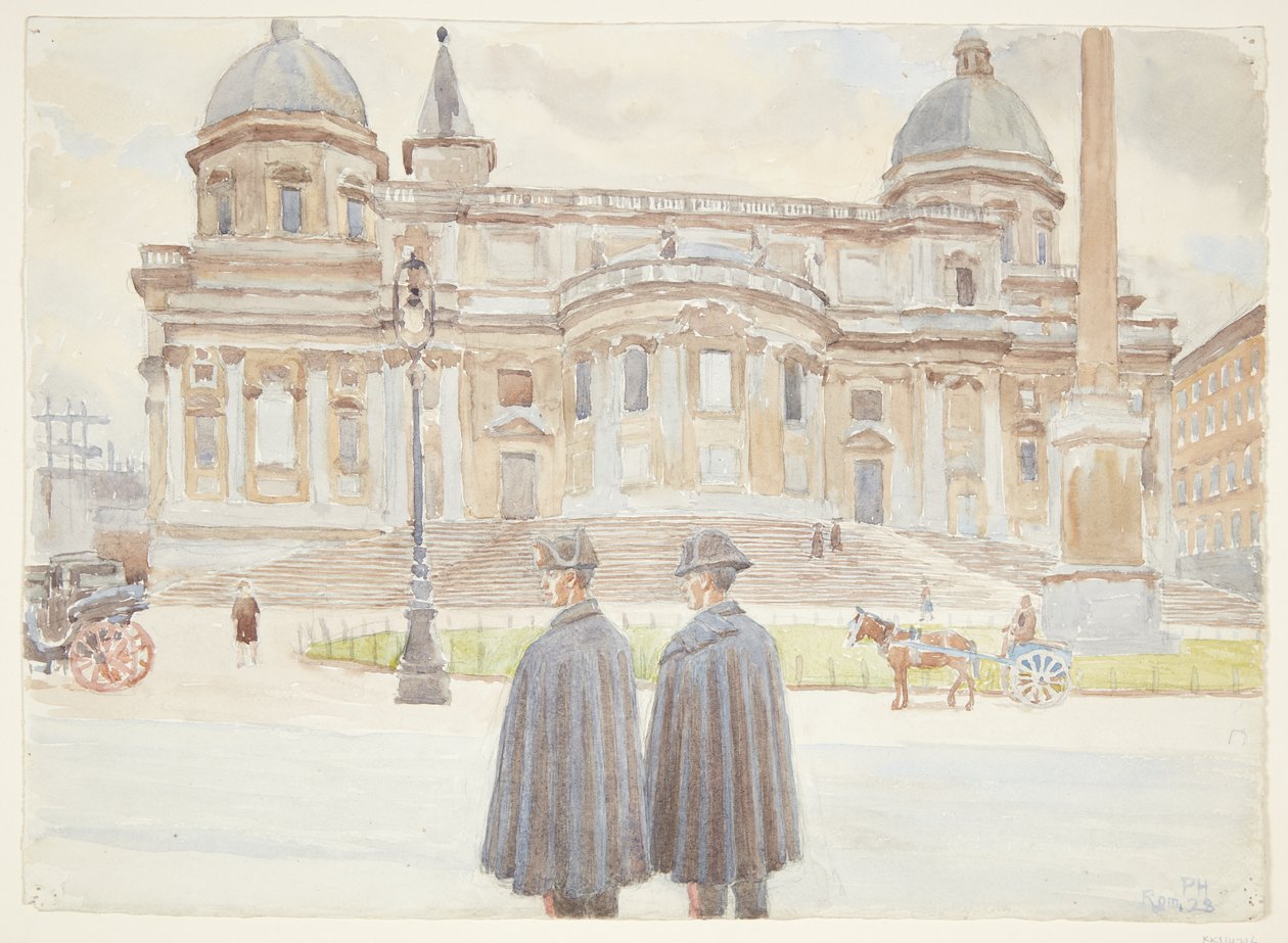 Deux carabiniers devant Santa Maria Maggiore - Peter Hansen