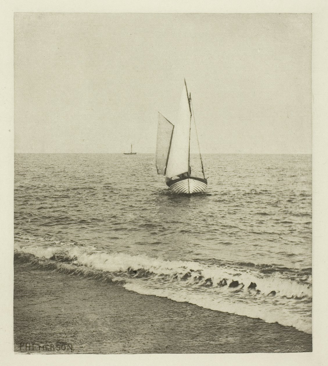 Un pêcheur de crevettes du Suffolk "Revenant à terre" - Peter Henry Emerson