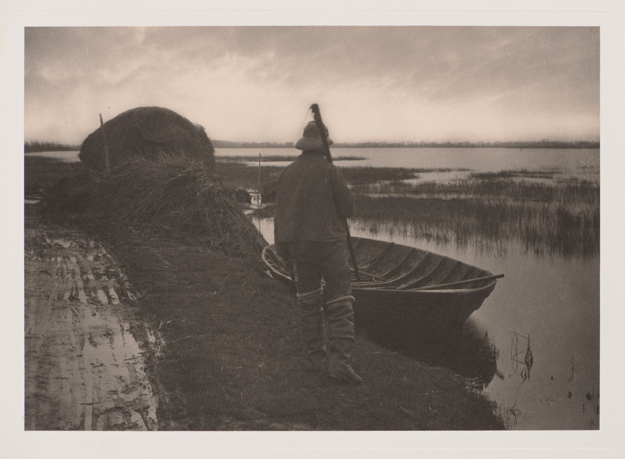Habitant des marais allant couper de la litière de roseaux, de Vie et paysage dans les Norfolk Broads - Peter Henry Emerson