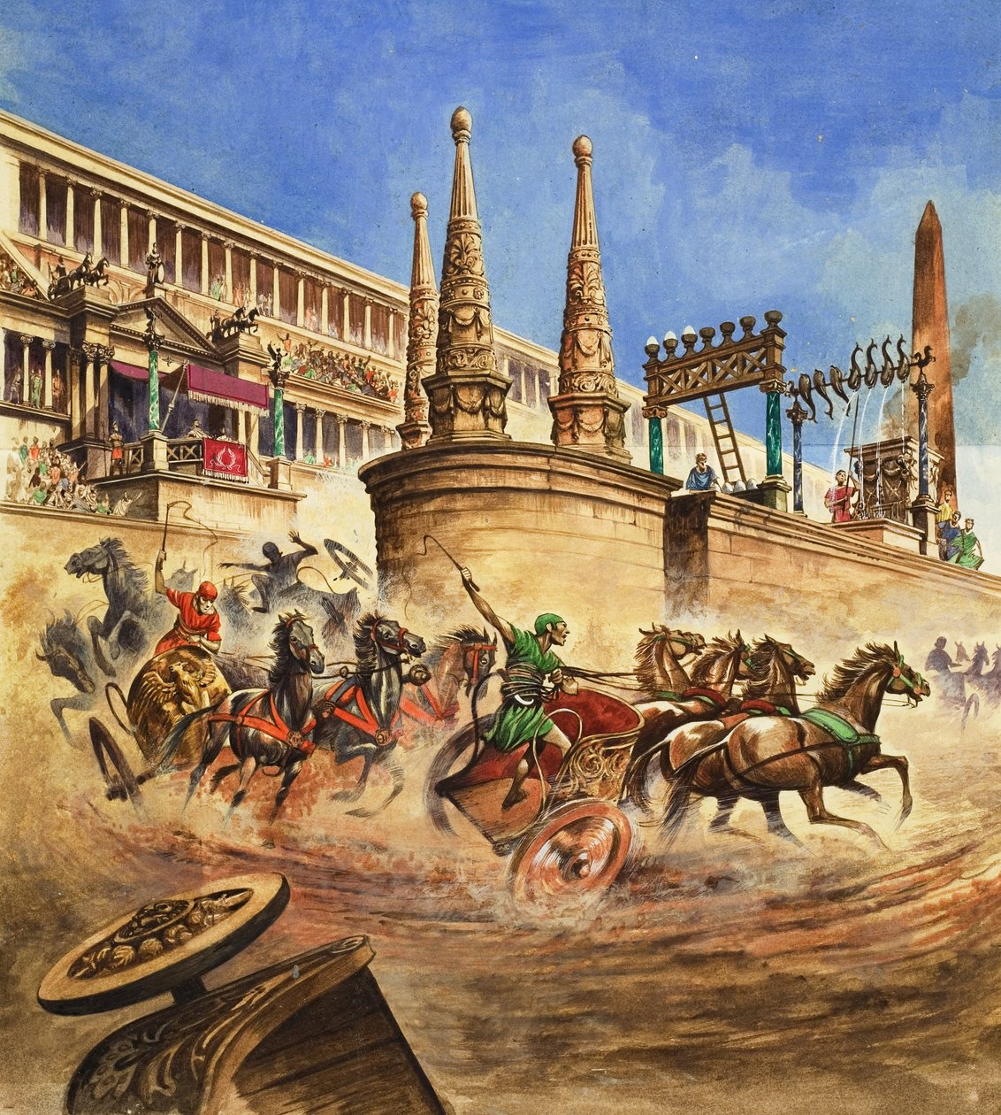 Course de chariots (gouache sur papier) - Peter Jackson
