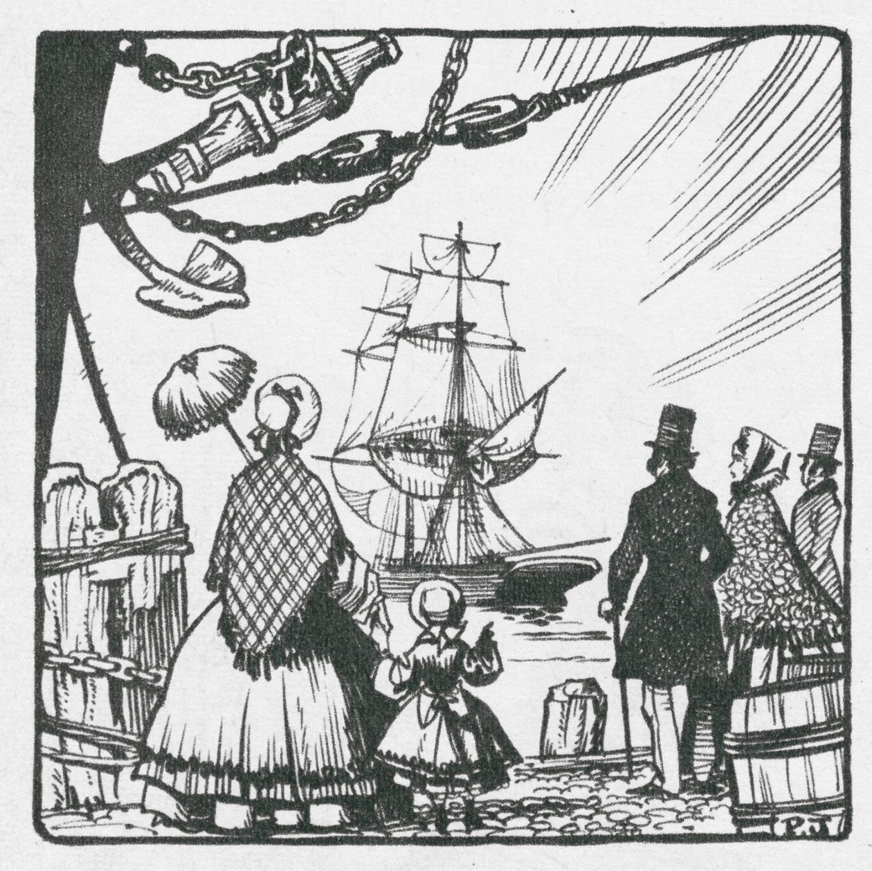Falmouth, autrefois une base importante pour les colis postaux (litho) - Peter Jackson
