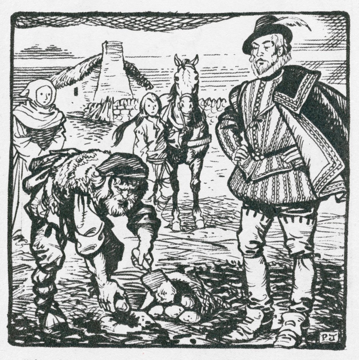 Sir Walter Raleigh introduisant des pommes de terre d