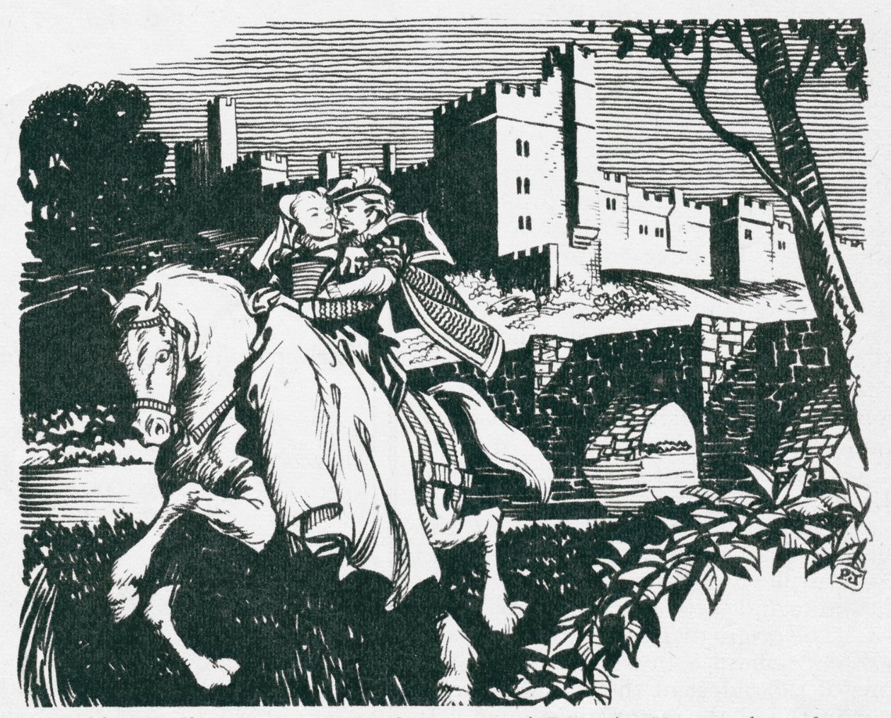 La fugue de Dorothy Vernon de Haddon Hall (litho) - Peter Jackson