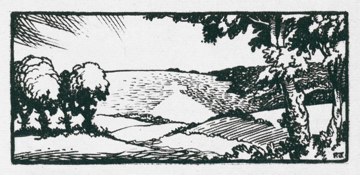 Whiteleaf Cross, creusée dans la craie des Chilterns (litho) - Peter Jackson
