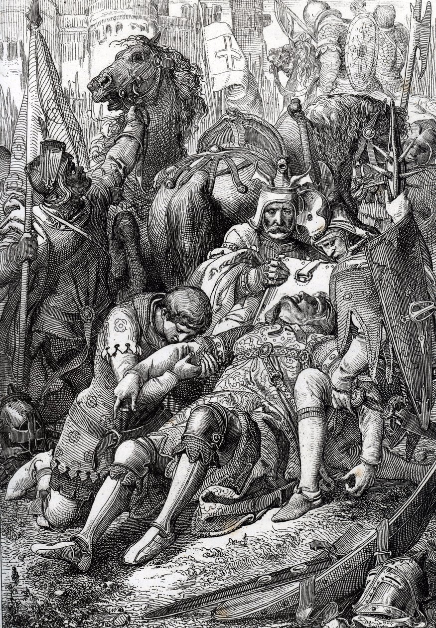 Le roi Guillaume le Conquérant blessé par son fils Robert II de Normandie dit Courteheuse (1051-1134) à la forteresse de Gerberoy - Peter Johann Nepomuck Geiger