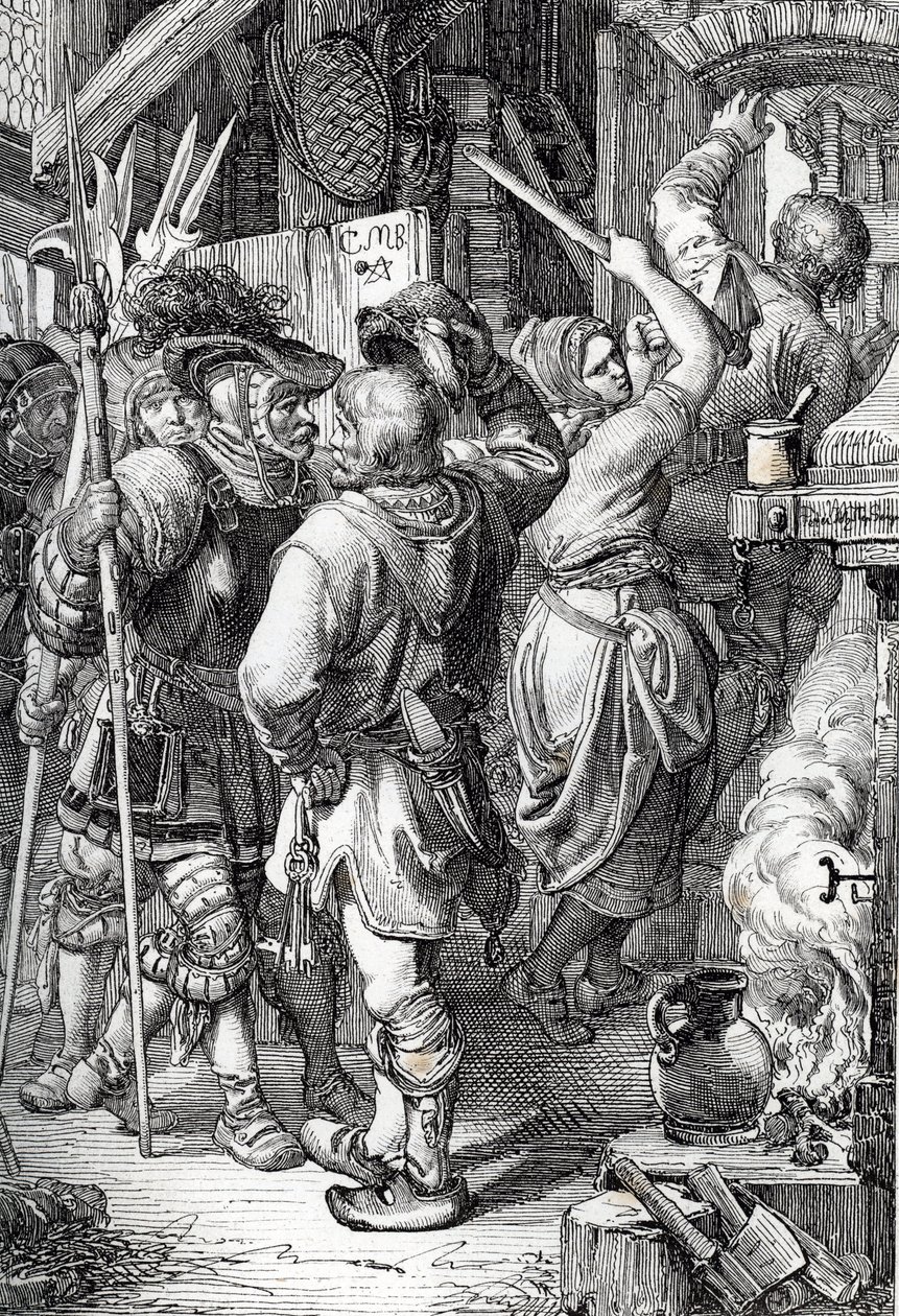 La fuite de Gustave I Vasa (futur roi de Suède) déguisé en paysan pour échapper au Danemark - Peter Johann Nepomuck Geiger