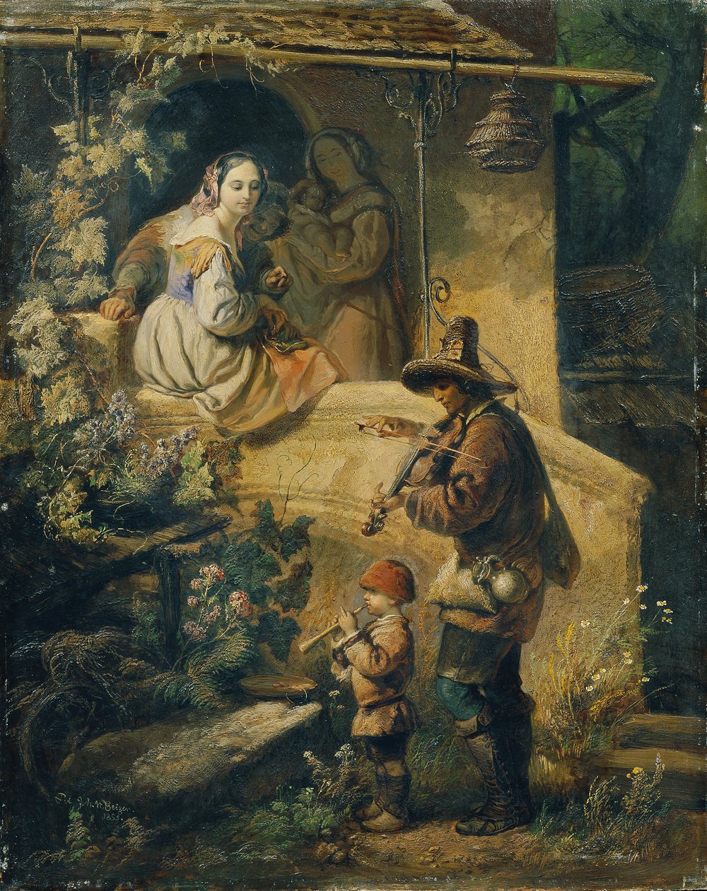 Idylle (Musiciens mendiants italiens) - Peter Johann Nepomuk Geiger