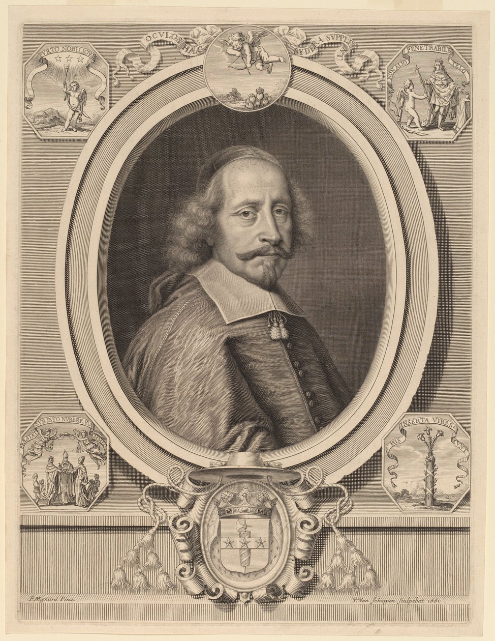 Cardinal Jules Mazarin - Peter Ludwig van Schuppen after Pierre Mignard I
