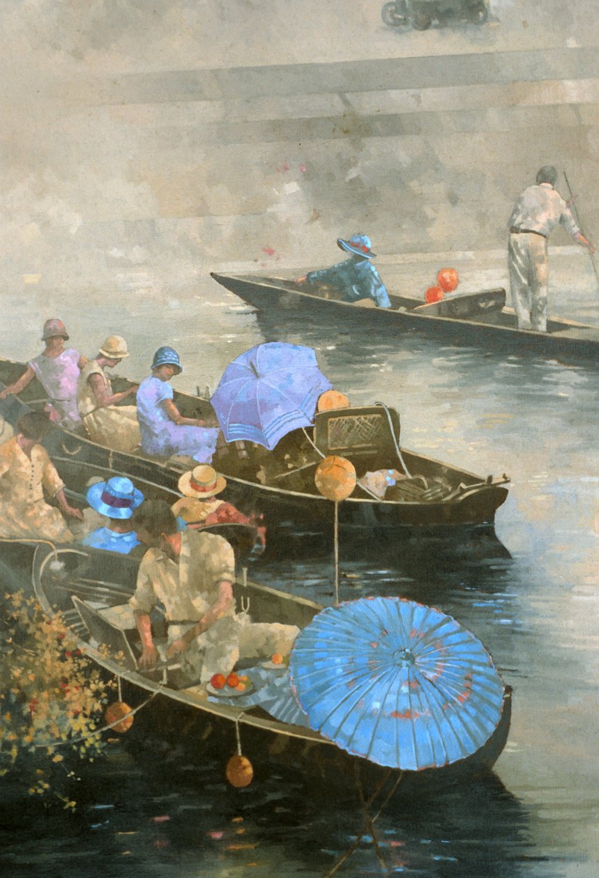 Punts sur le Wey à Brooklands - Peter Miller