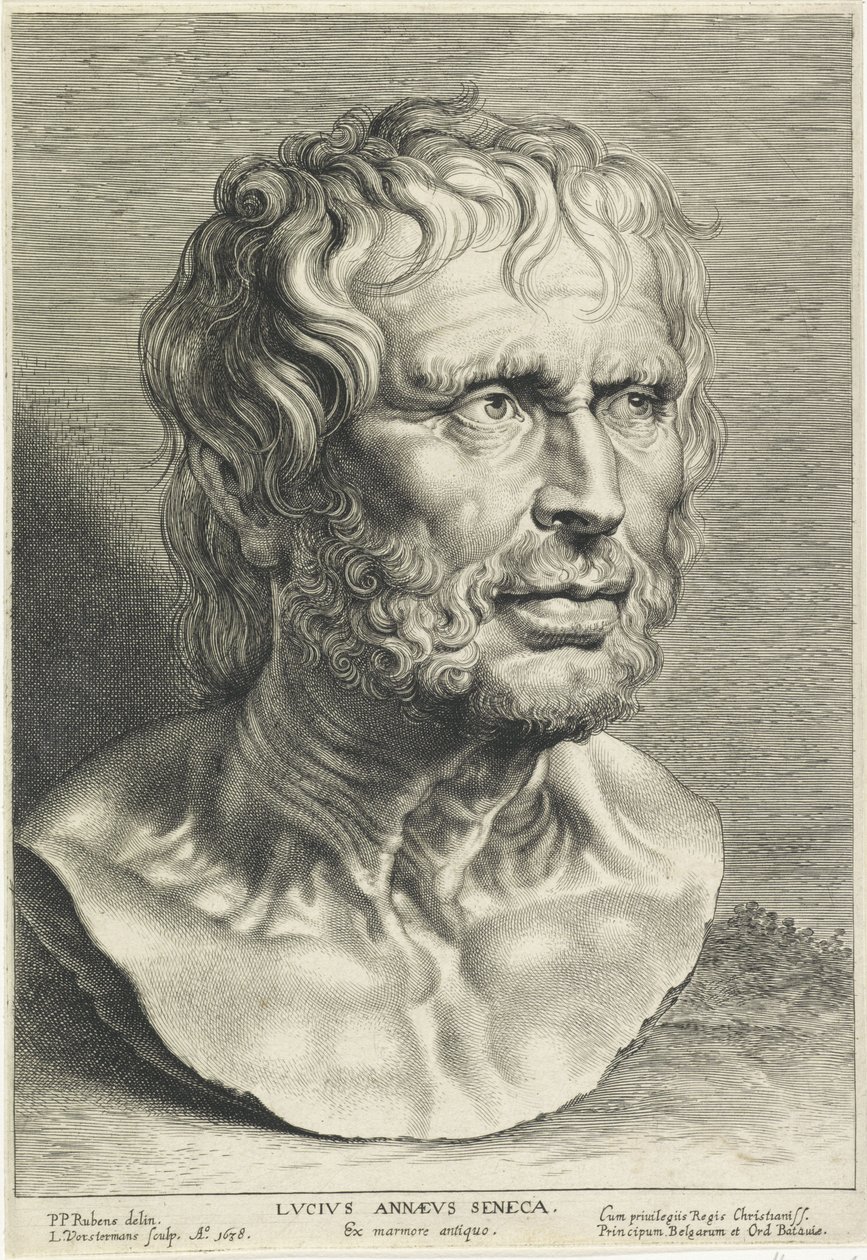 Buste de Sénèque, gravé par Lucas Vorsterman - Peter Paul (after) Rubens