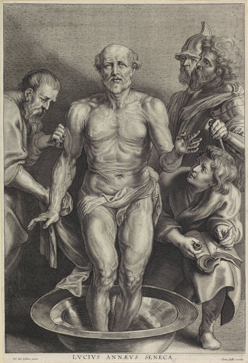 La Mort de Sénèque, gravé par Alexander Voet II - Peter Paul (after) Rubens