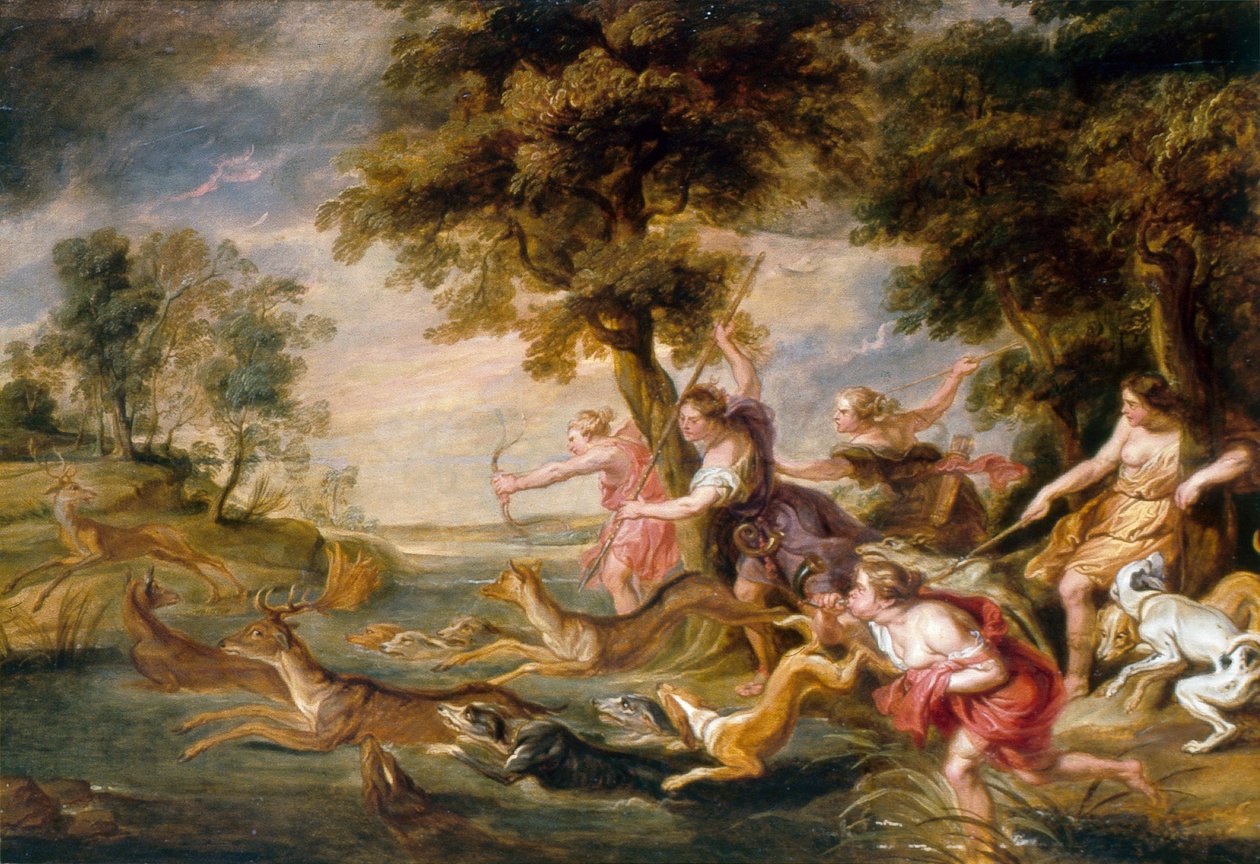 Diane et les nymphes chassant le daim - Peter Paul (follower of) Rubens