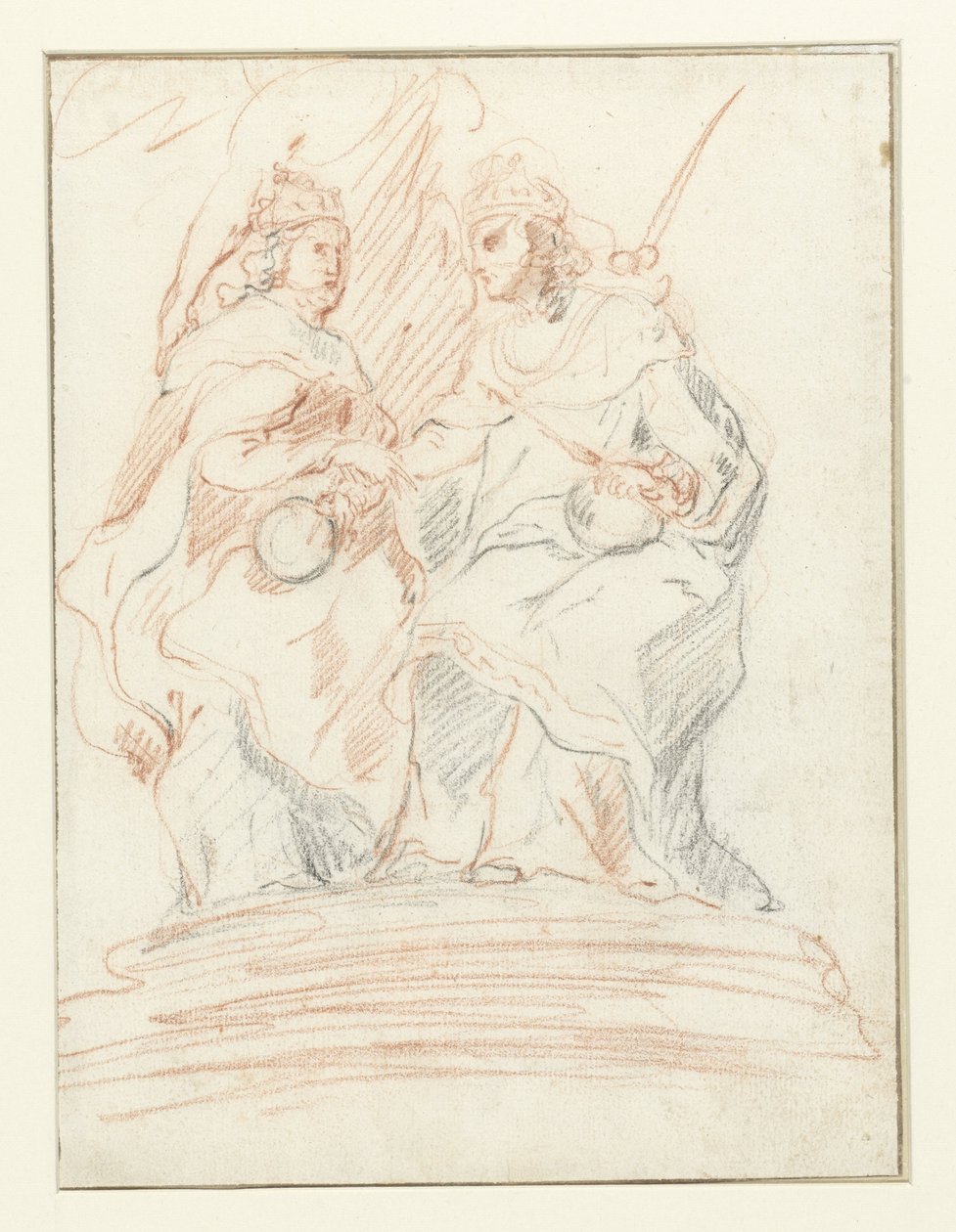 Roi et reine sur un trône, derrière eux se tient Fama
Christ et Marie - Peter Paul Rubens (possibly)