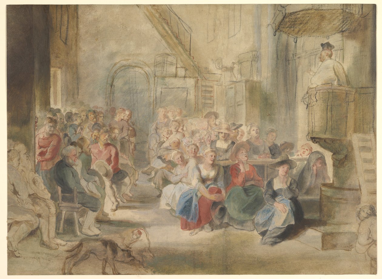Un sermon dans une église de village - Peter Paul Rubens