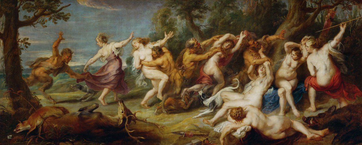 Diane et ses nymphes découvertes par des satyres, vers 1635 (peinture sur toile) - Peter Paul Rubens