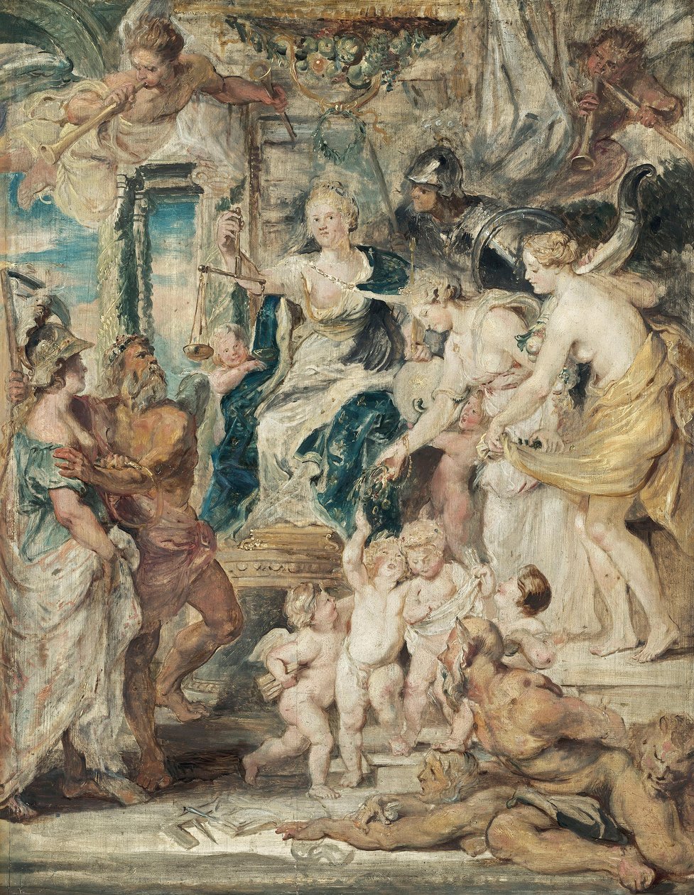 Le gouvernement heureux (esquisse du cycle des Médicis) - Peter Paul Rubens