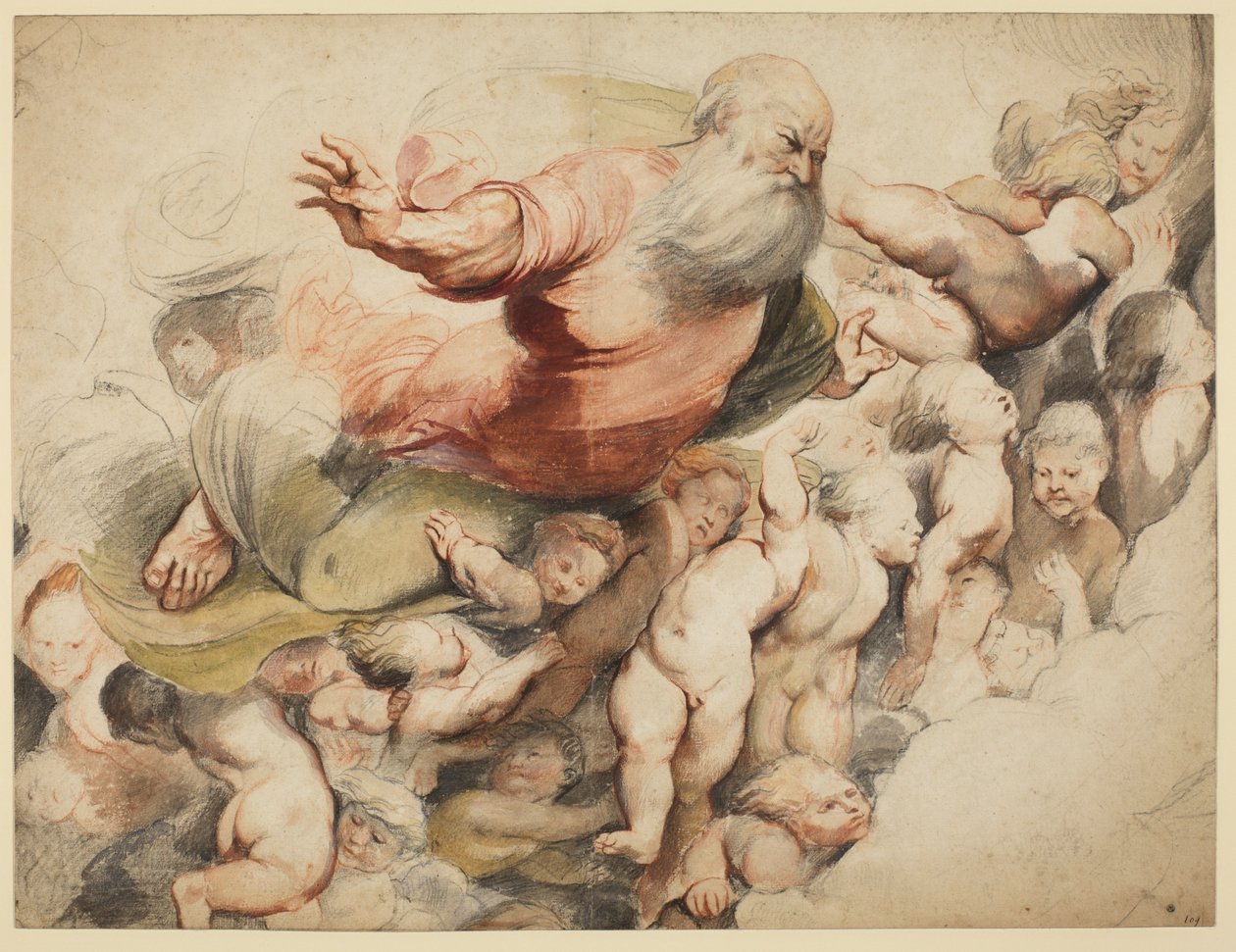 Dieu le Père soutenu par des anges, d