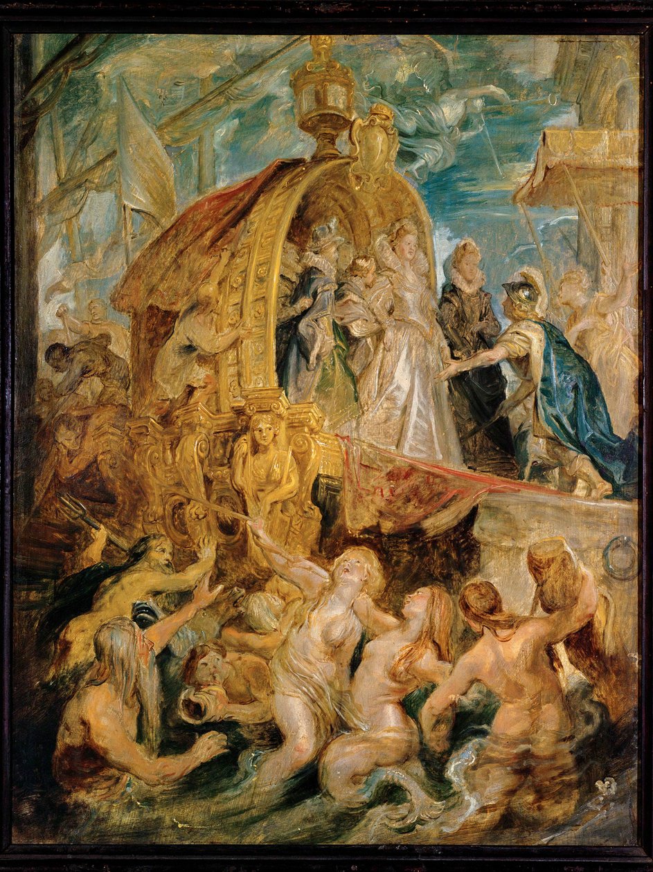 Réception de Marie de Médicis, jeune mariée, dans le port de Marseille Cuivre (peinture sur cuivre) - Peter Paul Rubens
