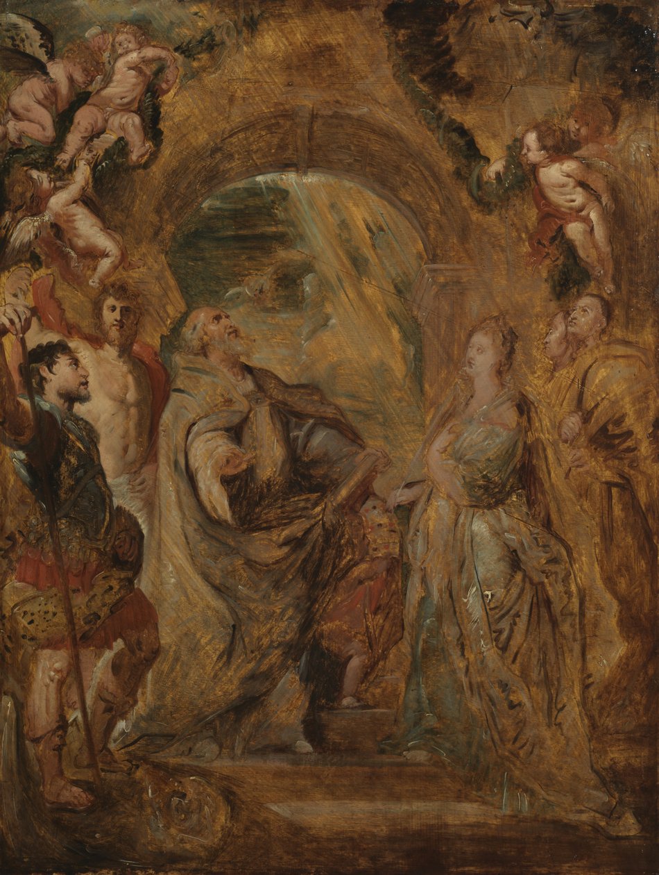 Saint Grégoire le Grand avec les saints Maurus et Papianus, et Sainte Domitille avec les saints Nérée et Achillée - Peter Paul Rubens