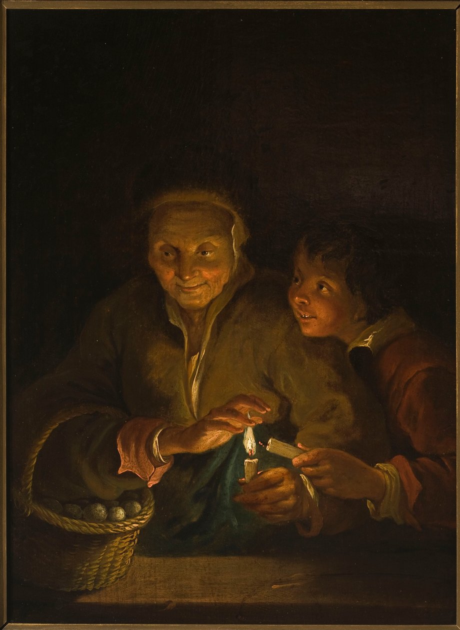 Vieille femme et garçon avec une bougie - Peter Paul Rubens