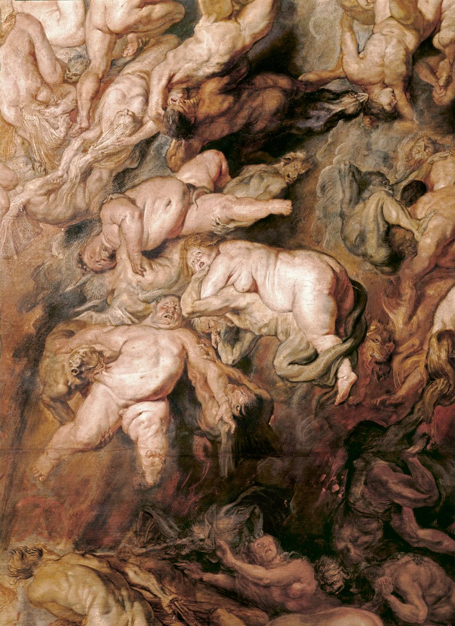 La chute des damnés (peinture sur bois de chêne) - Peter Paul Rubens